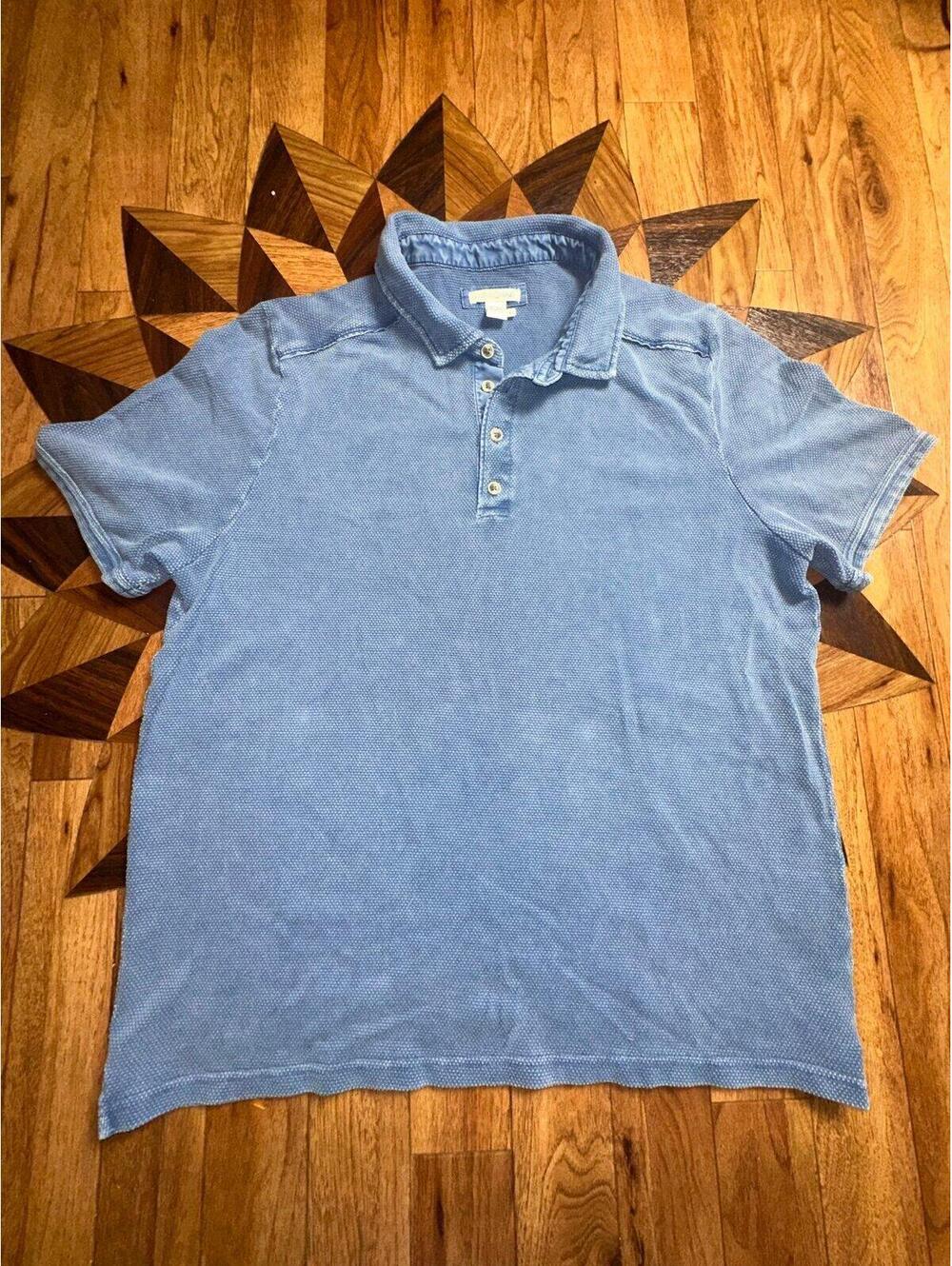 Carbon 2 Cobalt Mens Polo Shirt Blue 100% Cotton Size Large